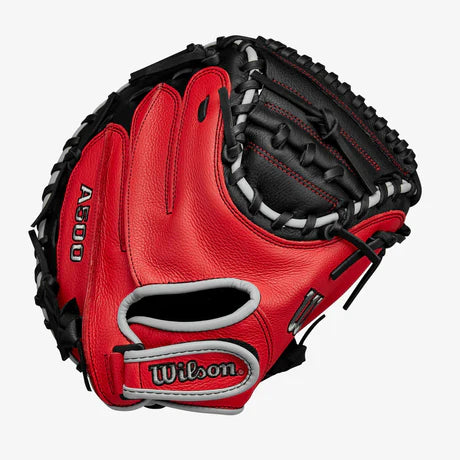 WILSON A500 '25 CM32 BLK/RED/GREY 32" RIGHT THROW CATCHERS MITT
