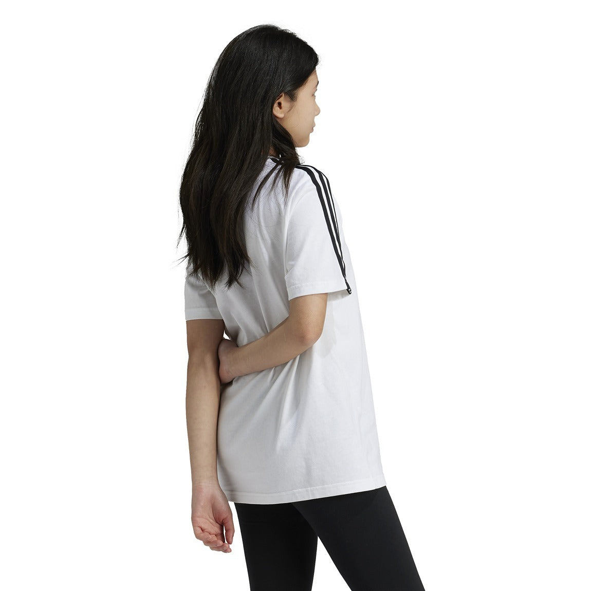 adidas Essentials 3-Stripes Cotton Loose Fit Boyfriend Tee - Girls