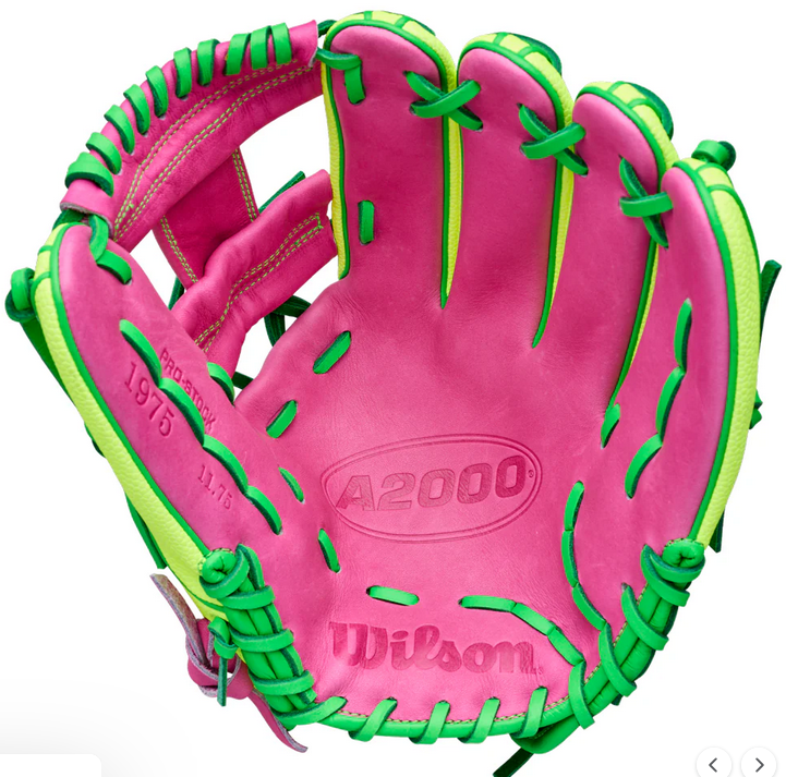 WILSON '26 MARCH A2000 GLOVE OF THE MONTH 1975SS OPTIC YELLOW 11.75" RIGHT THROW