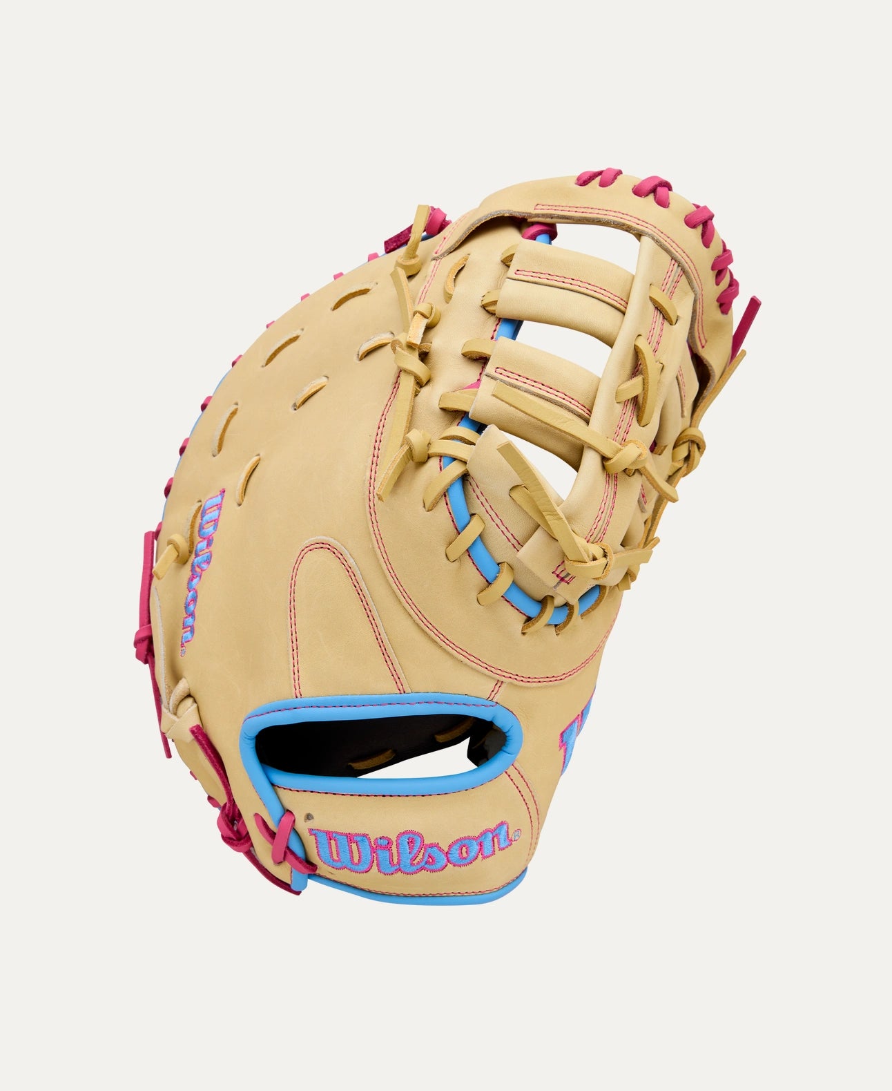 WILSON A1000 1620 12.5" FIRST BASE MITT BLONDE/PINK LEFT THROW