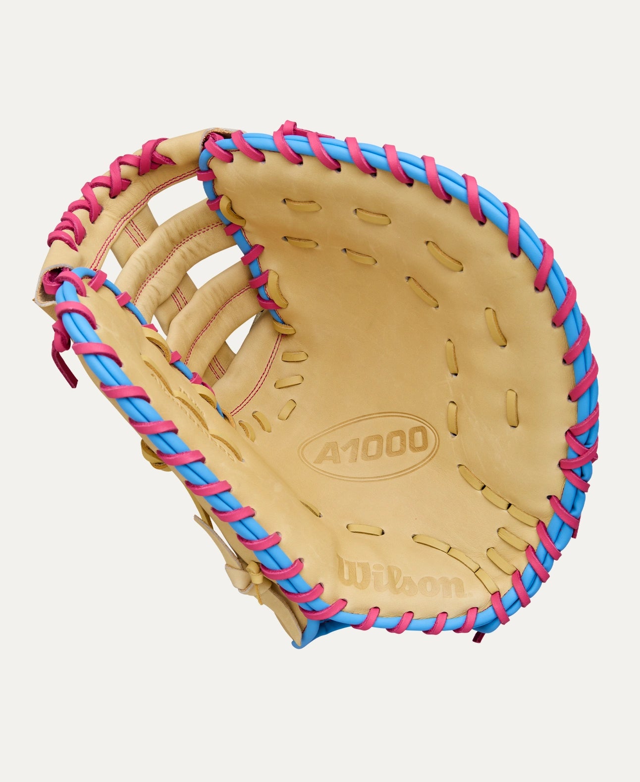 WILSON A1000 1620 12.5" FIRST BASE MITT BLONDE/PINK LEFT THROW
