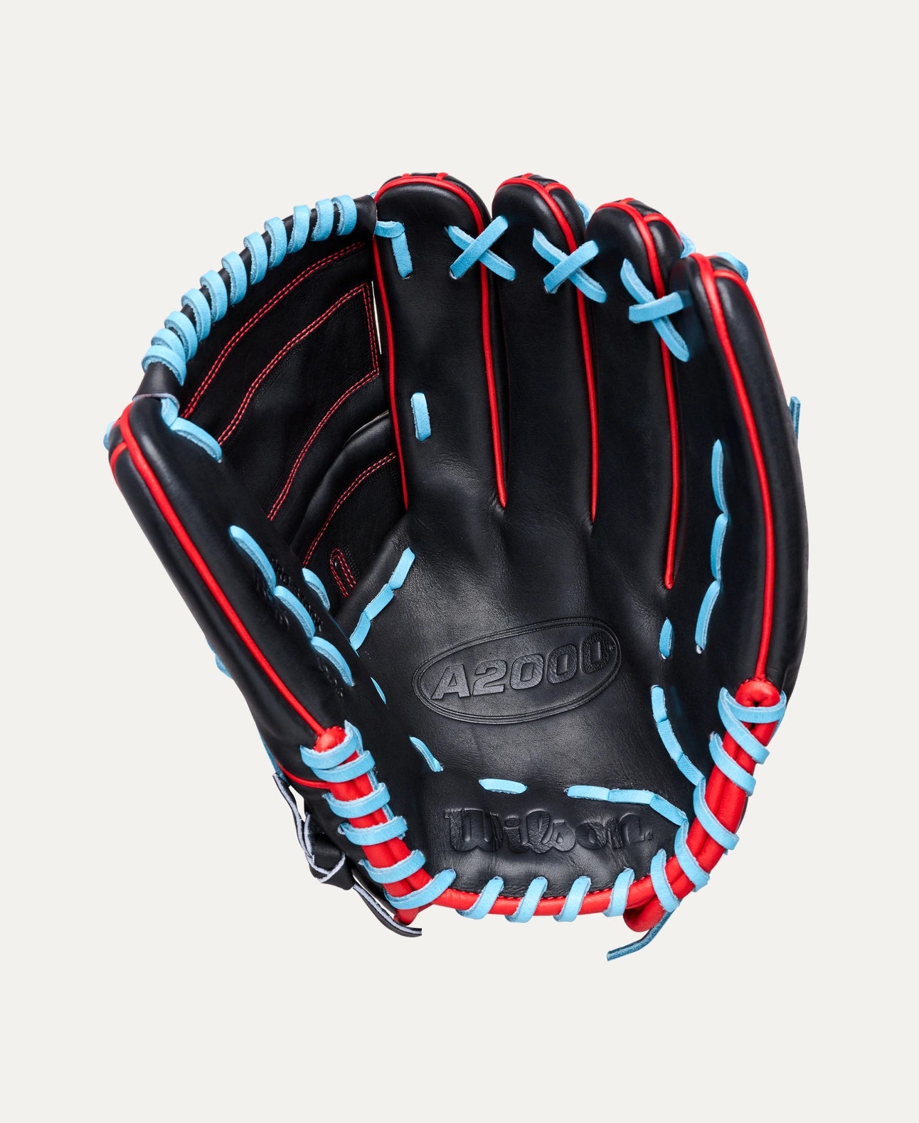 WILSON A2000 SUMMER '26 B25 BLACK/RED/SKYBLUE 12.25" RIGHT THROW GLOVE