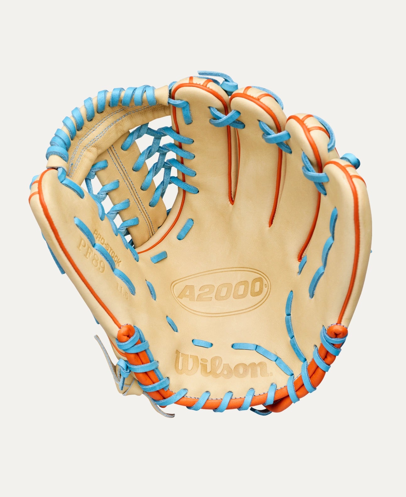 WILSON A2000 SUMMER '26 PF89 BLONDE/ORANGE/SKYBLUE 11.5" RIGHT THROW GLOVE