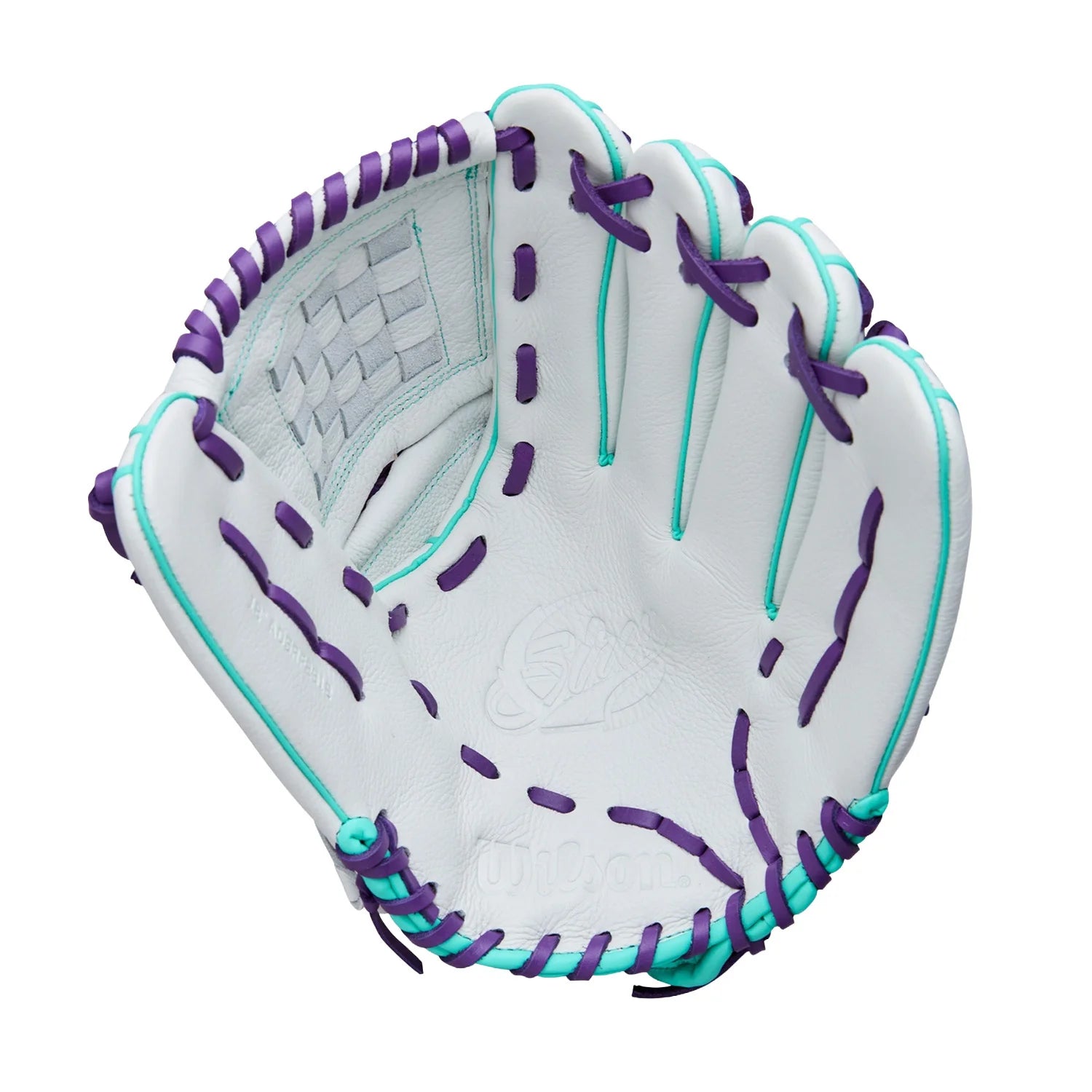 WILSON A500 SIREN 12" WHITE/SEAFOAM/PURPLE RIGHT THROW GLOVE