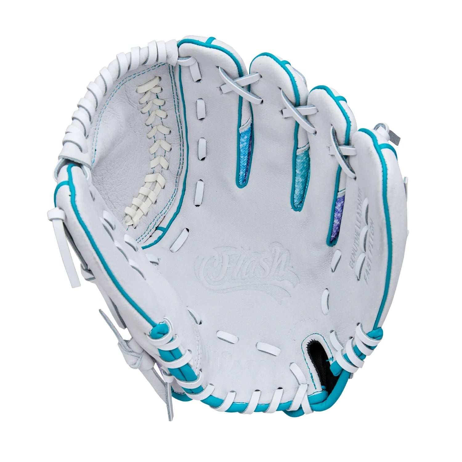 WILSON FLASH 11" WHITE/PURPLE/TEAL RIGHT THROW GLOVE