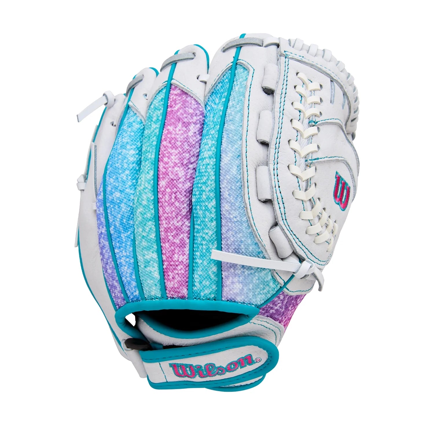 WILSON FLASH 11" WHITE/PURPLE/TEAL RIGHT THROW GLOVE